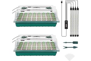 Sondiko Seed Starter Tray with Grow Light, 80 Cells Seed Starter Kit with Humidity Dome, Adjustable Brightness Plant Starter 