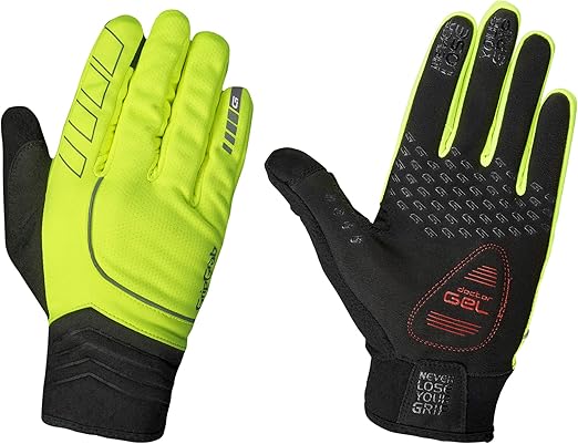 yellow cycling gloves