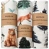 3 Pack Baby Muslin Swaddle Blankets Gender Neutral Large Swaddles for Newborn Baby Boys or Girls Light Receiving Blankets New