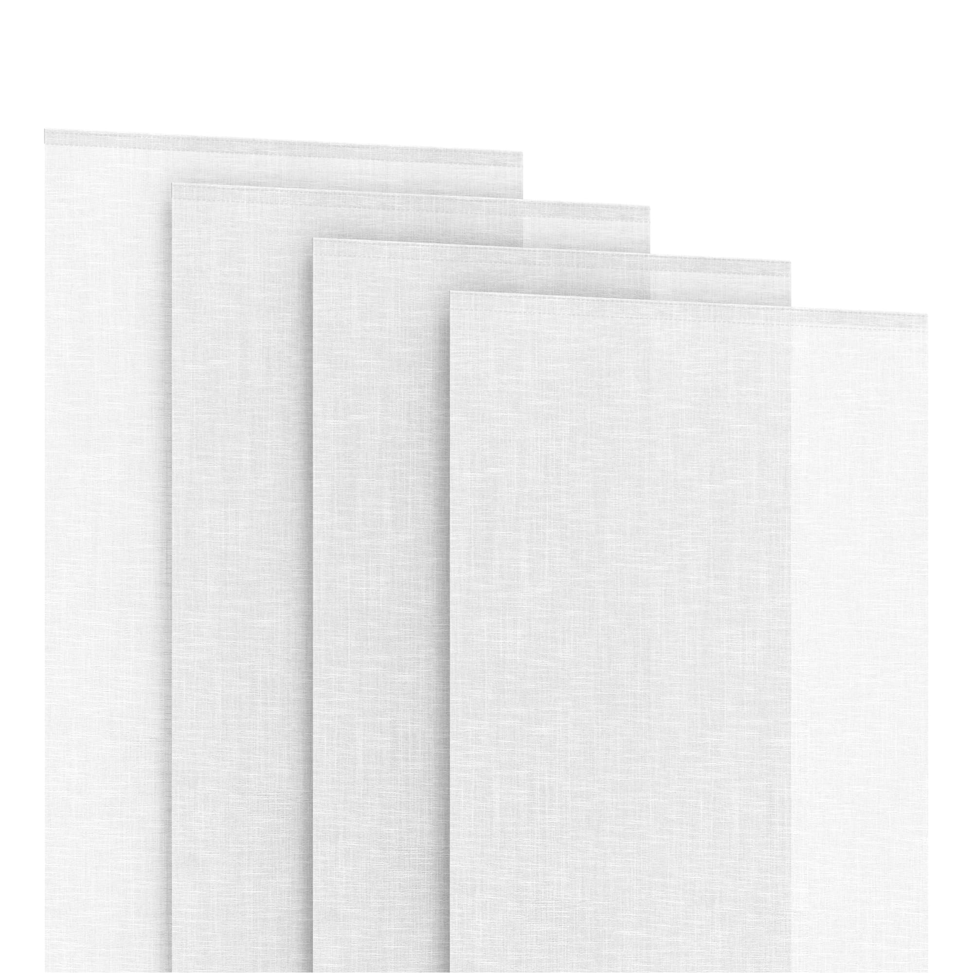 Photo 1 of 4-Panel Replacement Fabric for Sliding Panel Track Blinds – 23" W x 96" L – Fabric Only – Pre-Attached Hook & Loop Fasteners – Trimmable, No Bottom Rail Included, Light Filtering - White