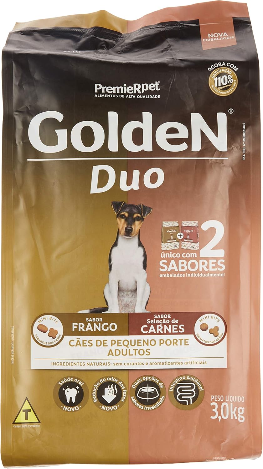 Ração Golden Duo Mini Bits para Cães Adultos de Pequeno Porte