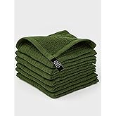 Candy Cottons 100% Cotton One Side Waffle One Side Terry Kitchen Dish Cloths, Ultra Super Absorbent Quick Drying Dish Towels, 12x12 Inches, 6-Pack, Mint Green