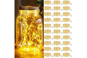 kolpop 30 Pack LED Fairy Lights Battery Operated, 7FT 20 LED Mini Twinkle String Lights Battery Powered Waterproof for Christmas Mason Jars Party (Warm White)