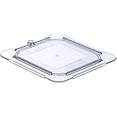 Carlisle FoodService Products Storplus 1/6 Size Universal Flat Food Pan Lid for Catering, Buffets, and Restaurants, Polycarbonate, Clear