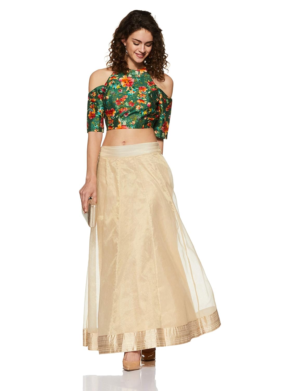 indya women's floral regular fit top