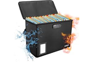 Comic Book Storage Box, ELOBOON Fireproof & Water-Resistant Comic Book Box with Lock and Label Window, Moistureproof Comic Sh