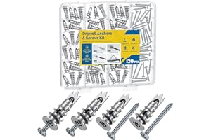 Pawfly Self Drilling Drywall Anchors, Heavy Duty Wall Anchors for Drywall, Metal Dry Wall Anchors and Screws Kit, Zinc Alloy 