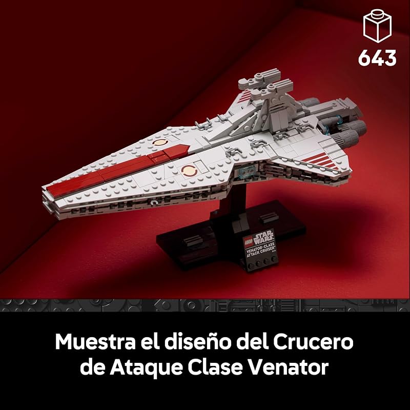 Star Wars 75441 Crucero de Ataque Clase Venator - Maqueta para Construir para Adultos de Nave de la República - Decoración para el Salón - Regalo de Colección para Fans de La Venganza de los Sith — foto 2 de 8