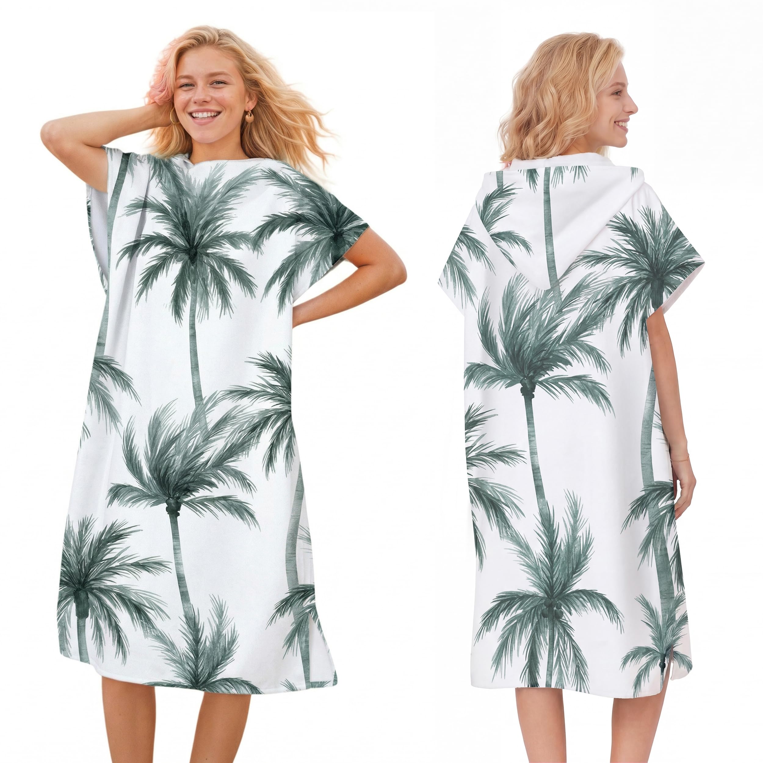 LOMTRATS Quick-drying Surf Poncho, Changing Towel, Bathrobe, Sports Towels for Swimmers,Hoodie for Adults,Swimming,Beach,Surfing,Diving,Bathing（Adult-M）