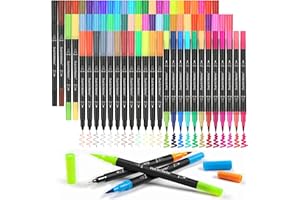 K.CINE 72 Markers For Adult Coloring Books, Dual Brush Marker Pens, Fine Tip Color Markers For Kids,Drawing Art Supplies Kit And School Supplies