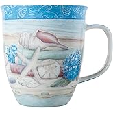 Cape Shore Ocean 15oz Harbor Mug with Full Wrap Design and Decorated Handle, Multiple Styles Available (Sea Stories)