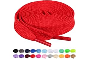 Booyckiy 2 Pairs 2/5" Flat Shoe Laces for Sneakers 26 Colors Shoelaces in 27"-72"