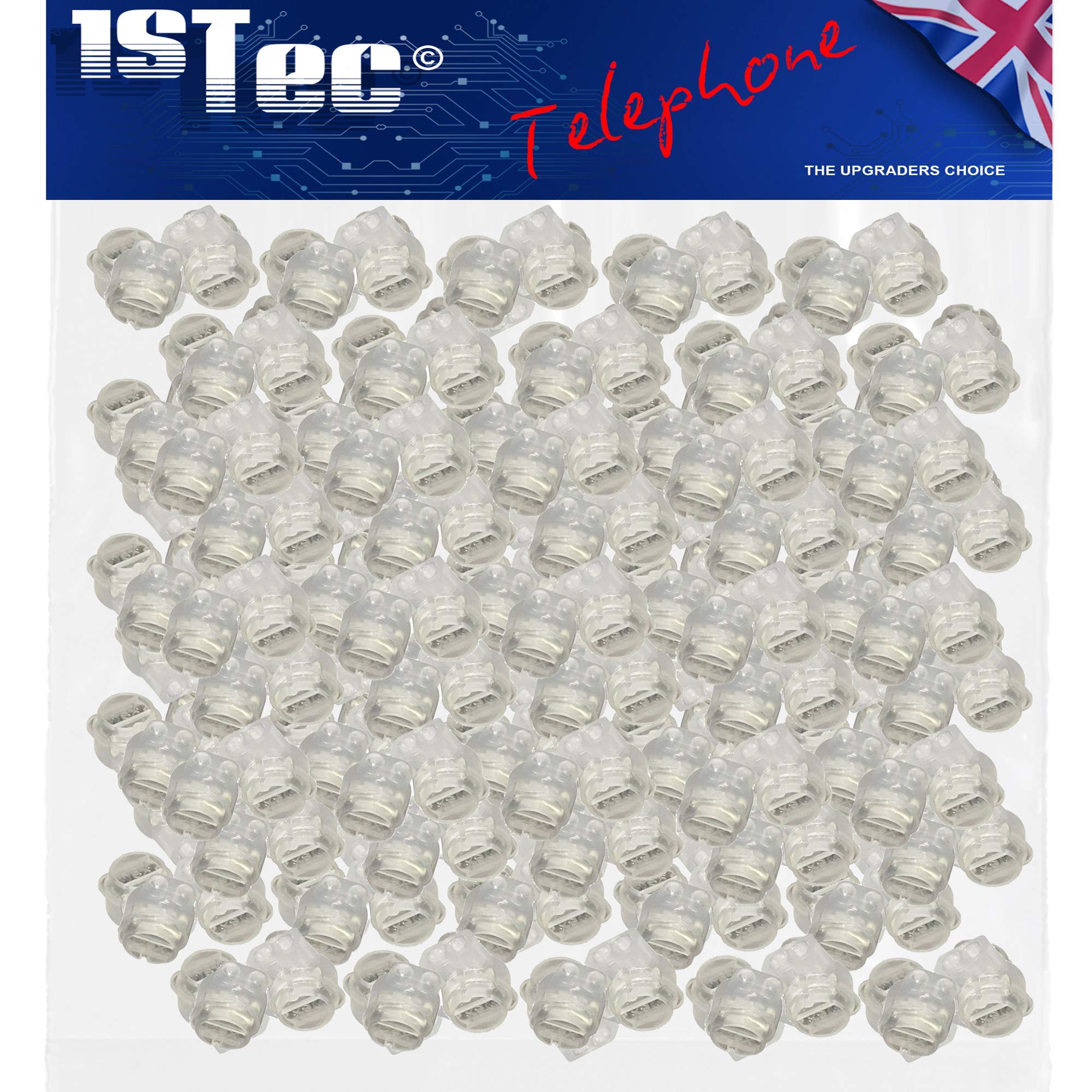 1STec 250 x Genuine BT 2 Wire 8A External Internal Dexgreen Gel Filled Crimp Connectors for Joining Solid Core Telephone or Alarm Cable Connecting Block Repairs Splice or Join Phone Wires 250 Pack