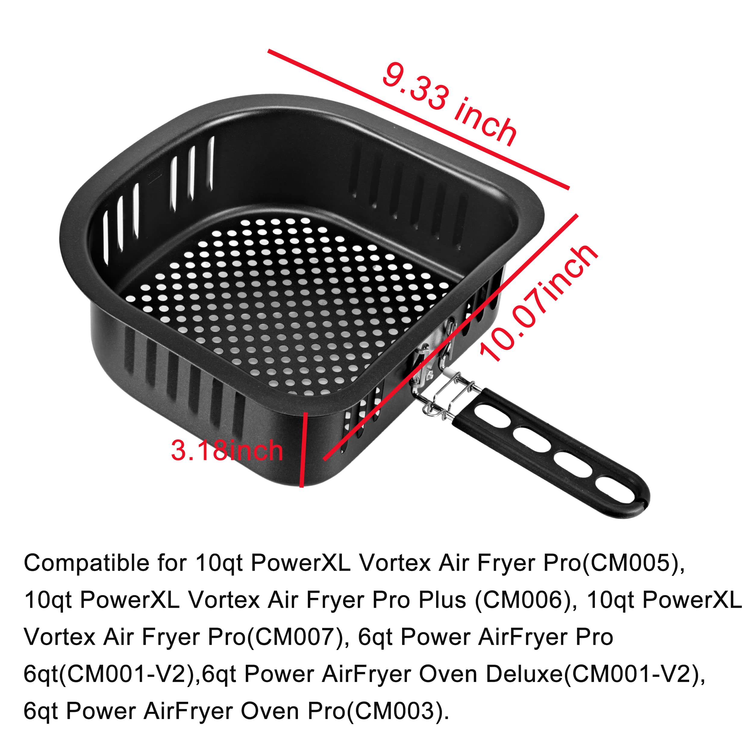 Air Fryer Basket for PowerXL Vortex Air Fryer Pro 10qt,Accessories for PowerXL Oven 6qt Replacement Parts