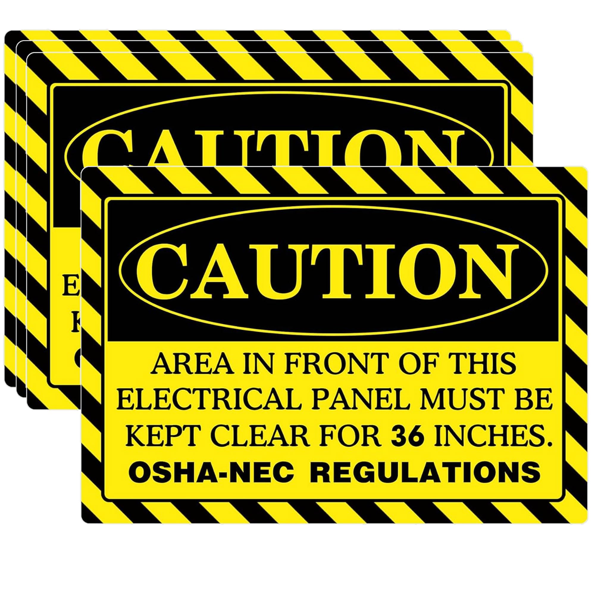 4 Pack Caution Area in Front of This Panel Must Be Kept Clear for 36 Inches Sign OSHA Labels 7"x10" Safety Sign Vinyl Stickers Do Not Block Electrical Panel Floor Decal