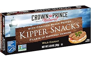 Crown Prince Natural Kipper Snacks with Cracked Black Pepper, 3.25 Ounce Cans (Pack of 18)