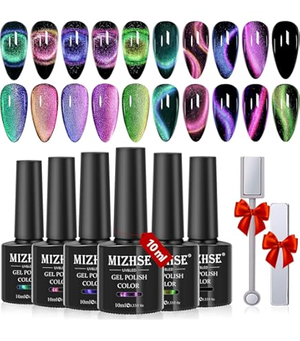 ネイルカラー・マニキュア NAIL POLISH Magnet 4 color set Amazon.com : MIZHSE 8 Colors 9D Cat Eye Gel Nail Polish, Magnetic