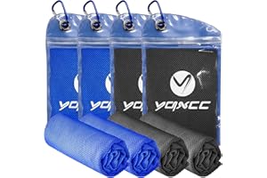 YQXCC Cooling Towels | 4 Pack 40"x12" | Cool Cold for Neck | Microfiber Soft Breathable Chilly | for Yoga, Golf, Gym, Camping, Running, Workout & More Activities