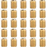 E-Z LOK Knife Thread Insert for Hard Wood, 0.25-20, 0.500 in, 25 ct | Brass construction