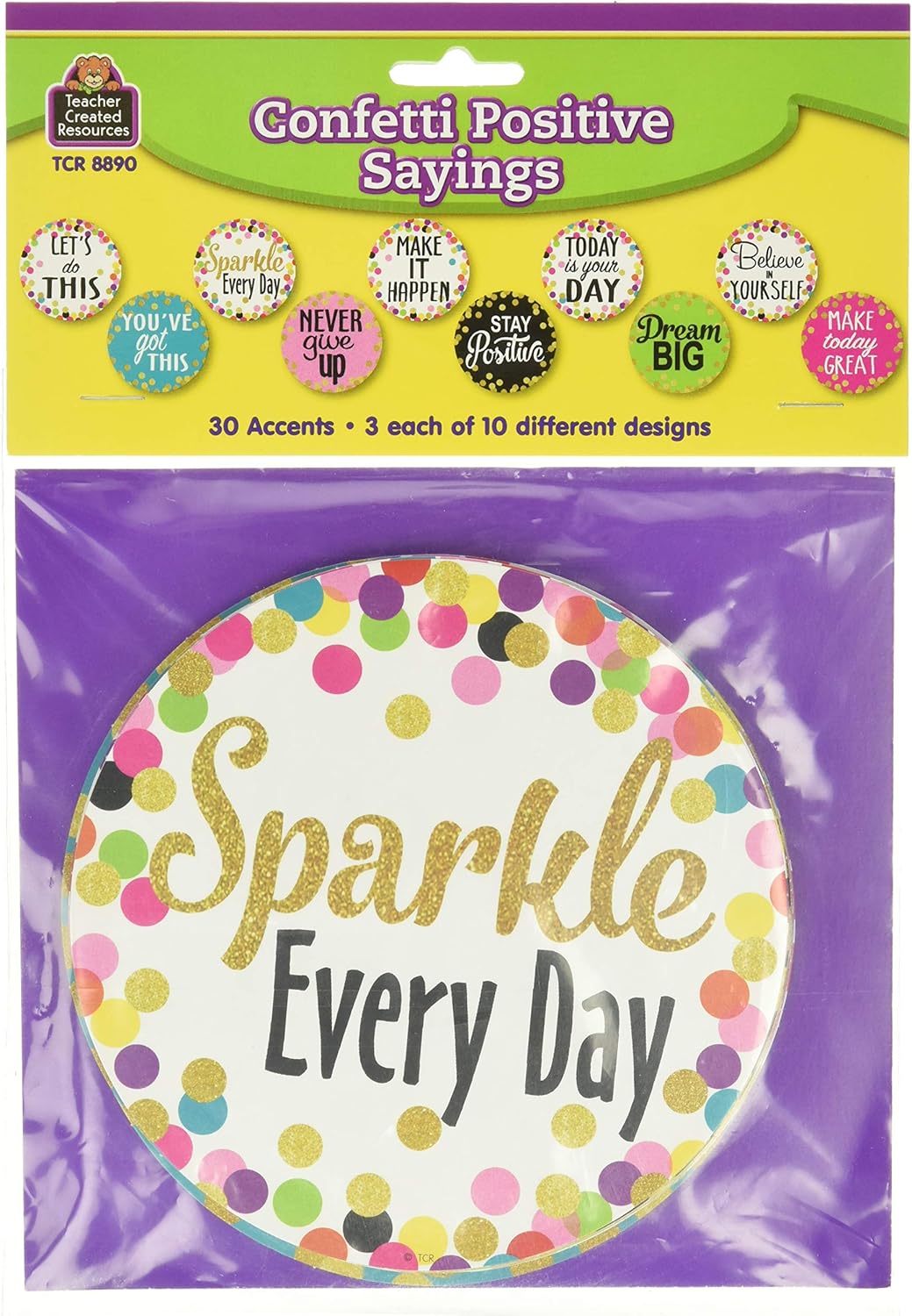 Confetti Positive Sayings Accents (8890) : Office Products