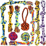 SHARLOVY Large Tough Chew Toys for Aggressive Chewers 9 Pack Rope Tug Ball view 1