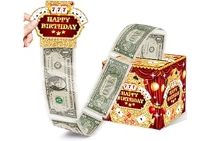 DEANHOT Casino Birthday Money Gift Box, Happy Birthday Poker Box with Draw Strip, Las Vegas Pull Out Cash Boxes, Casinos Gifts Boxes Decor for Women Men, Casinos Cash Boxes Party Decorations for Poker Night