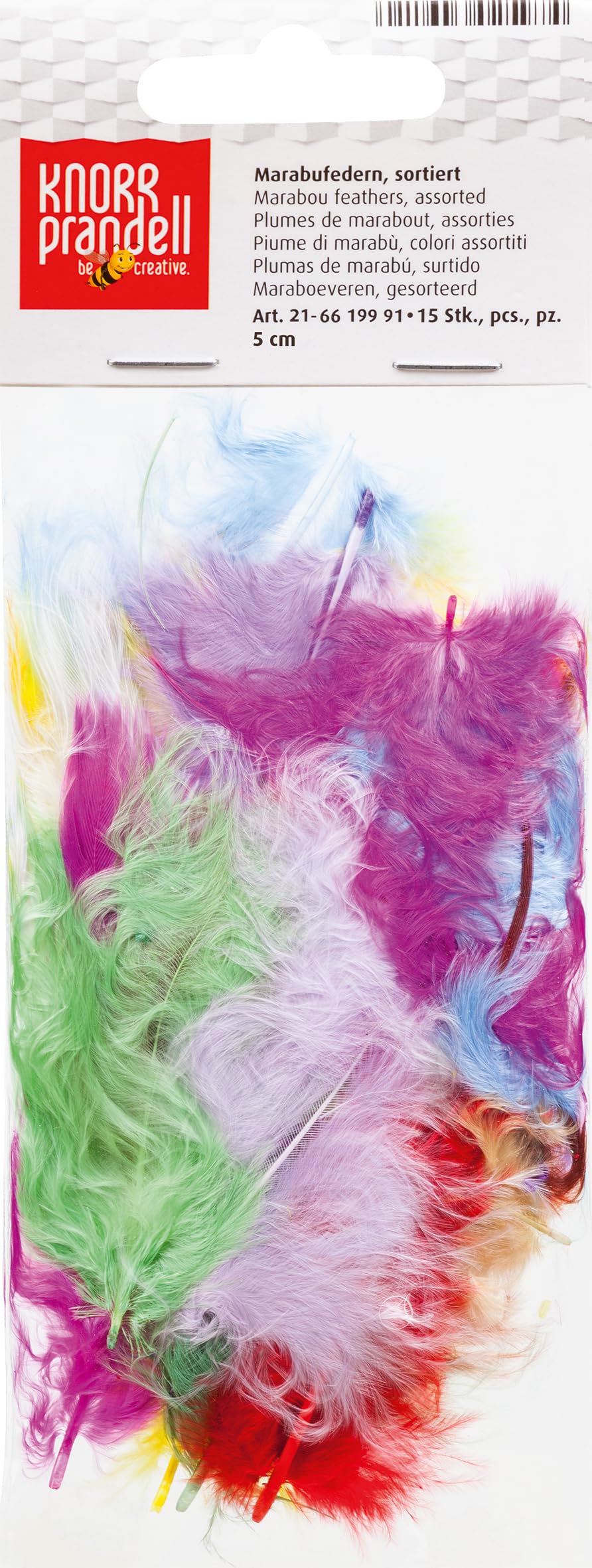 Knorr Prandell 6619991 Marabou Feathers, approx. 5 cm, Coloured