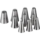 Ateco 870 - 10 Piece French Star Tube Set, Stainless Steel Pastry Tips, Sizes 0 - 9