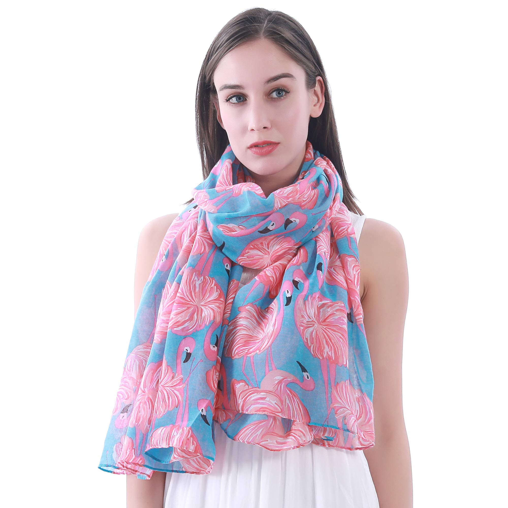 Lina & Lily Flamingo Print Women's Lightweight Scarf Lina & Lily Flamingo Print Women's Lightweight Scarf