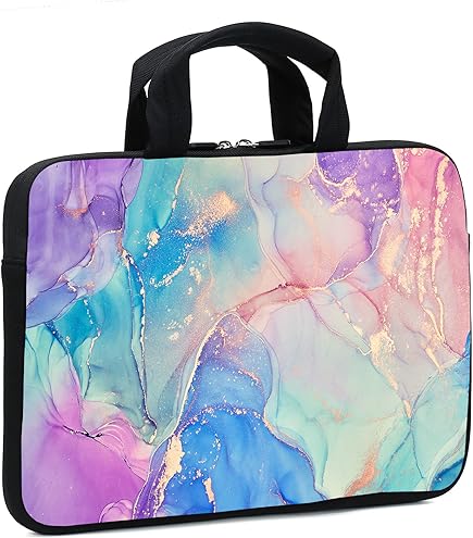 14-15.6 Inch Laptop Sleeve With Handle - Purple Wish Cat Design Neoprene Protective Case