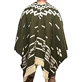 DAVLINA, Clint Eastwood, Alpaca Wool Poncho: Western Style, Unique and Handmade in Ecuador. Thick, Warm and Soft Wool Poncho