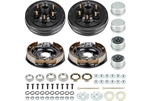 Youxmoto 6 on 5.5" Trailer Drums kit with 12" x 2" Electric Brakes Drums Assembly Self-Adjusting for 5200-6000 lbs. Axle