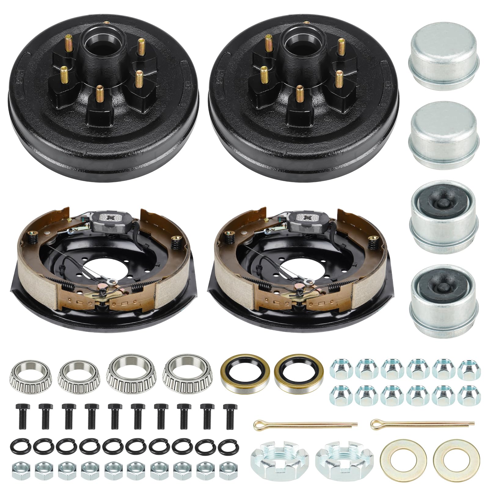 Photo 1 of Youxmoto 6 on 5.5" Trailer Drums kit with 12" x 2" Electric Brakes Drums Assembly Self-Adjusting for 5200-6000 lbs. Axle