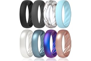 ThunderFit Women's Silicone Wedding Rings, Rubber Engagement Bands 6mm Wide 2mm Thick - 1/4/6/8/9/12 Variety Multipack