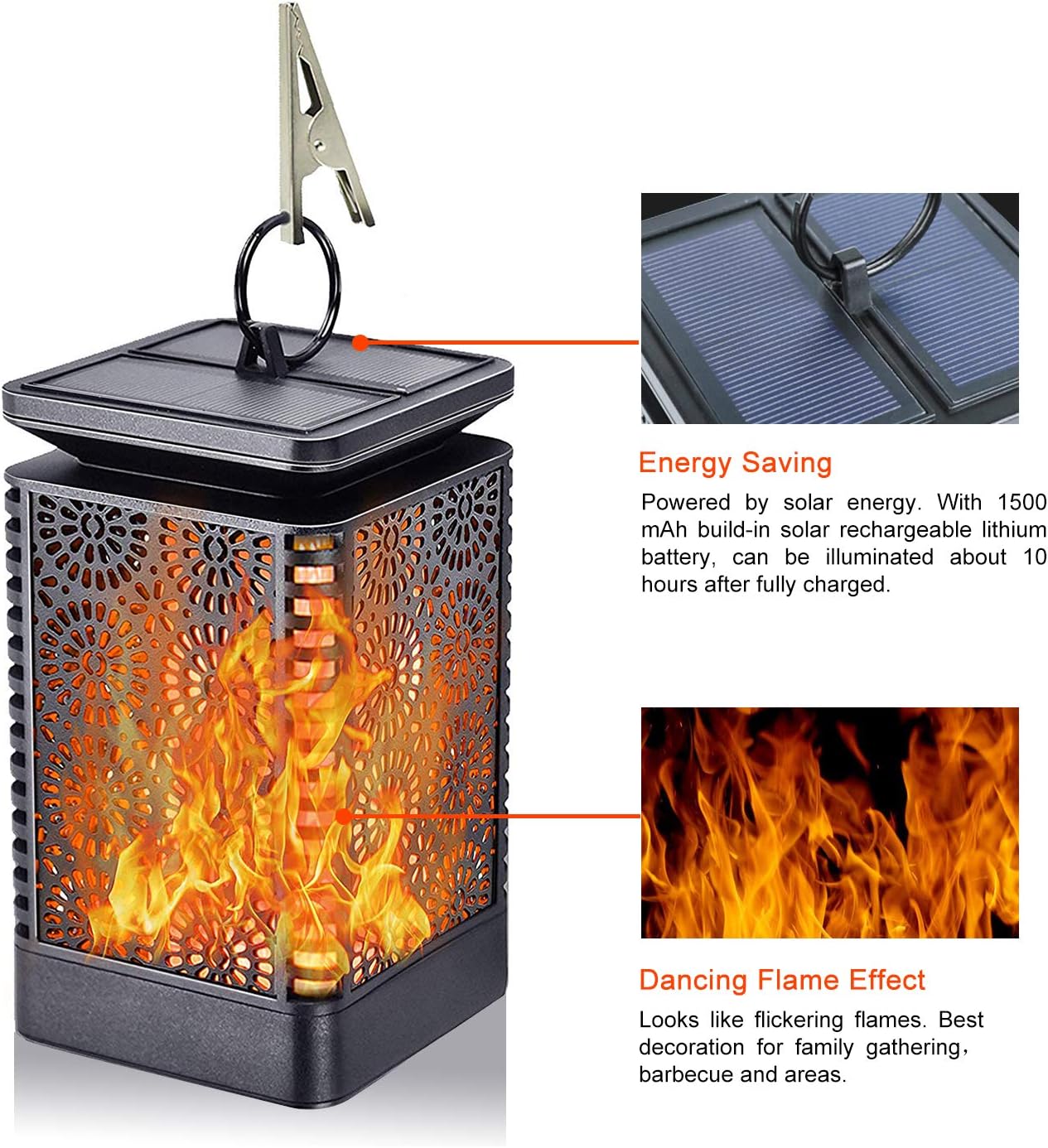 Lanterns Diwenhouse Solar Dancing Flame Lights Waterproof Outdoor Hanging Flickering Lanterns Led Night Lights For Garden Patio Deck Yard Path 2 Pack Patio Lawn Garden