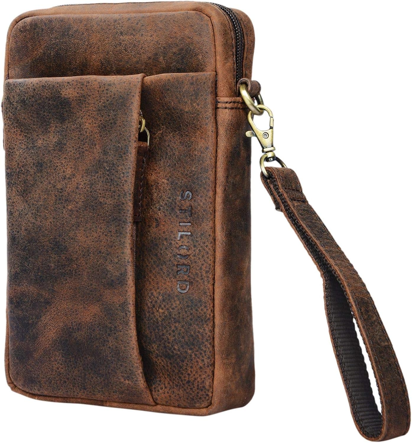 STILORD "Fiete" 2-in-1 Shoulder Bag/Wrist Bag Leather Men Vintage Hand Bag with Strap Small Cross Body Bag for Travel Journey Festival in Genuine Leather Colour:Sepia - Image 5