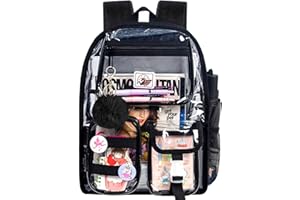 WZLVO Clear Backpack, Heavy Duty Transparent Bookbag for Women and Men