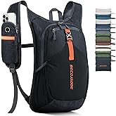 BECOJADDE 15L Small Hiking Backpack for Men Women Foldable Packable Back Pack Ultralight Hiking Daypack for Travel Camping Outdoor, Black