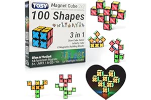 TOSY Magnet Cube 2x2 - 8 Blocks, 2in1 Toy: 2x2x2 Puzzle Cube and Customizable Infinity Cube, Easter Valentine Gifts for Kids/