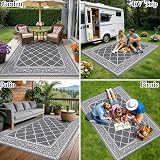 SHACOS Outdoor Rug 240x300 cm Reversible Waterproof UV Resistant Grey view 5