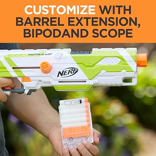NERF Longstrike Modulus Toy Blaster with Barrel Extension, Bipod