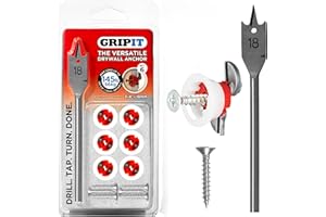 Gripit Red Drywall Anchors (Up to 145Ibs/66kg) | Heavy Duty Drywall Anchors | Wall Anchors and Screws for Drywall | Anchors and Screws Kit | Plaster Wall Anchors | 3/4" Inch Drill Bit | Reusable