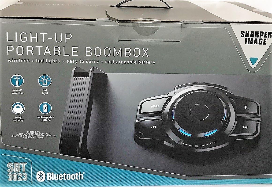 sharper image light up portable boombox