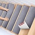MBIGM 8 X 30inches, 15 in Pack, Non-Slip Carpet Stair Treads Non-Skid Safety Rug Slip Resistant Indoor Runner for Kids Elders and Pets with Reusable Adhesive, Light Gray Weave