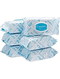 Amazon Elements Baby Wipes, Unscented, 480 Count, Flip-Top Packs