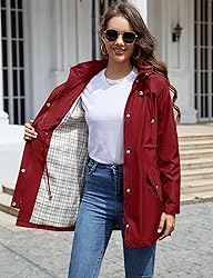 LOMON Women Rain Jacket Lightweight Hooded Jackets