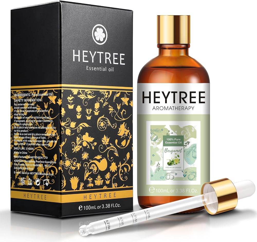 HEYTREE Bergamot Essential Oil - Aromatherapy Diffuser Bath Skin Care