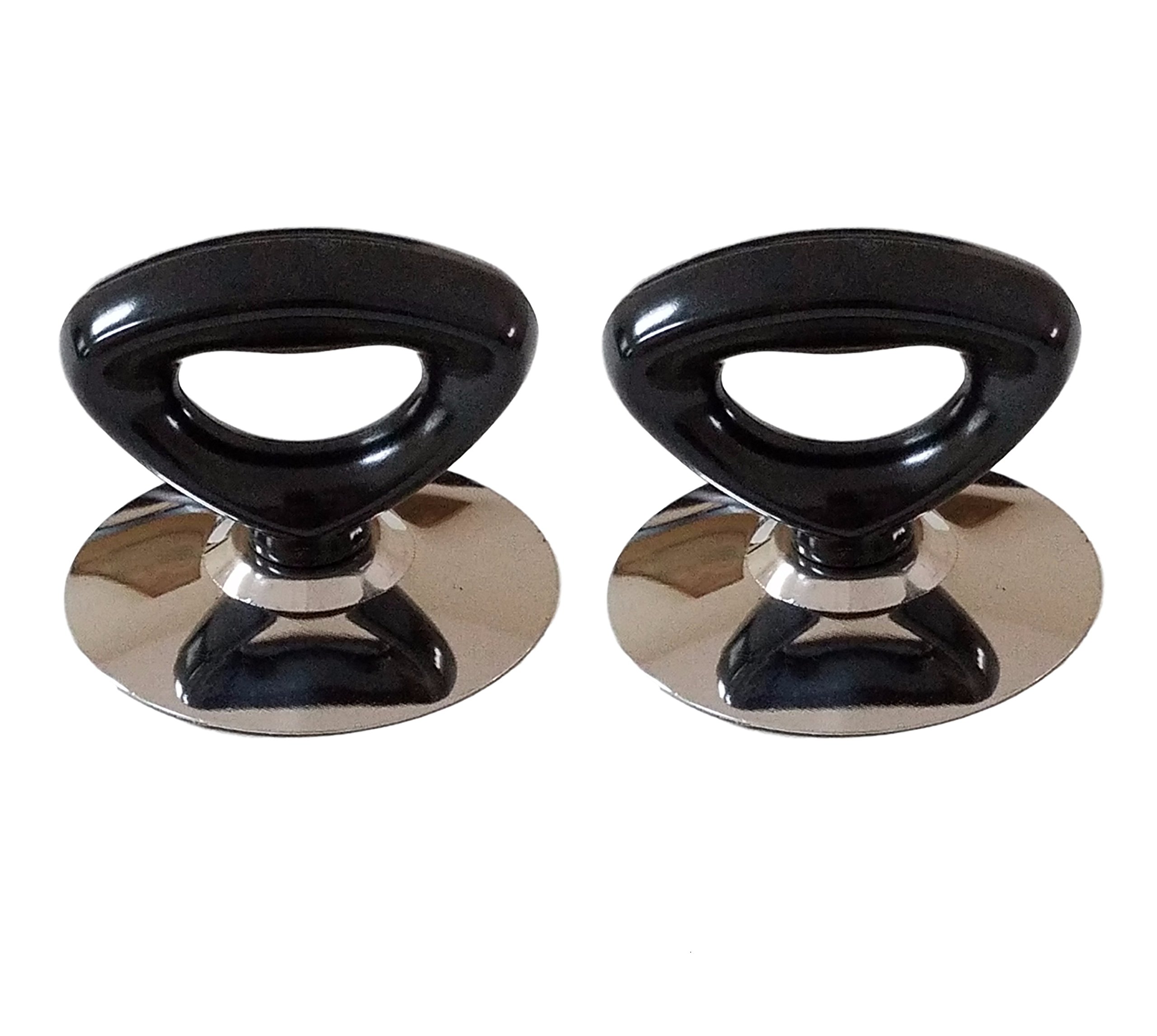 Melzon Cookware Universal Kitchen Replacement Pot Lid Cover Knob Handle - Black/Triangle (2 Pack)