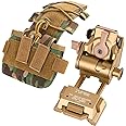 Gexmil CNC PVS15/18 Night Vision Goggles Mount for L4G24 NVG Mount and Tactical Helmet Battery Pouch MK2 Helmet Battery Pack(Sand Color)