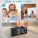 Mesqool Loud Alarm Clock with Bed Shaker Dual Alarm 7" LED Display view 4